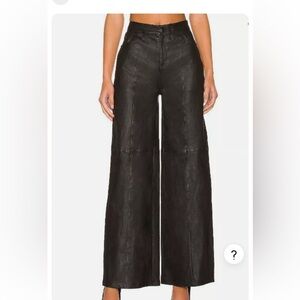 REVOLVE LITA by Ciara x Revolve Wanted Wide Leg Lamb Leather Pant Black Size 25